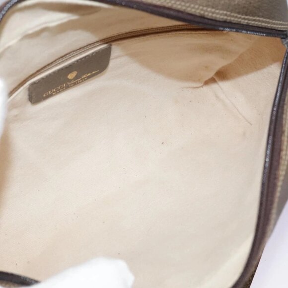 GUCCI GG Supreme Web Sherry Line Shoulder Bag PVC Beige Green Red Auth ep7185 - Picture 9 of 16